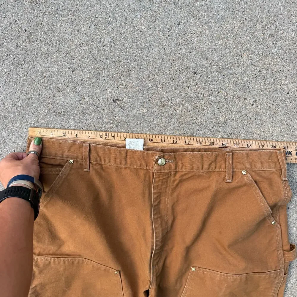 Carhartt Double Knee Loose Original Fit B01 BRN 42x32 Brown Tan Duck USA